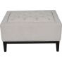 Theodora Buttoned Stool in Ivory Fabric