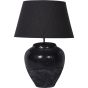 Skyline Black Terracotta Table Lamp with Shade Large E27 LED GLS by Libra Designs | Style Our Home