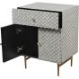 Burg Bone Inlay 2 Door Bedside