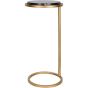 Iowa Accent Table Black Marble Aged Gold Frame