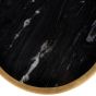Iowa Accent Table Black Marble Aged Gold Frame