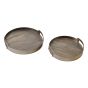 Shibui Mango Wood & Smoked Gold Trays Set of 2