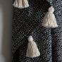 Wovenano Throw with Tassels Black
