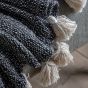 Wovenano Throw with Tassels Black