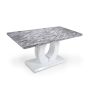 Loxlmere 1.5m Marble Effect Dining Table with High Gloss Base