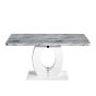 Loxlmere 1.5m Marble Effect Dining Table with High Gloss Base