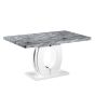 Loxlmere 1.5m Marble Effect Dining Table with High Gloss Base