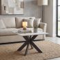 Huxlstone White Marble Effect Ceramic End Table by Shankar | Style Our Home
