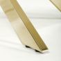 Vantaio White Marble Effect Glass Dining Table with Gold Base