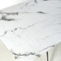 Vantaio White Marble Effect Glass Dining Table with Chrome Base