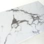 Rowen White Marble Effect Glass Console Table with Gold Base