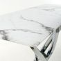 Rowen White Marble Effect Glass Console Table with Chrome Base
