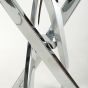 Rowen White Marble Effect Glass Console Table with Chrome Base