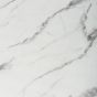 Sevilara White Marble Effect Glass End Table with Gold Base