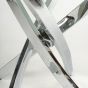 Sevilara White Marble Effect Glass End Table with Chrome Base