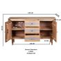 Ashgrove Acacia Wood 2 Doors 3 Drawers Sideboard