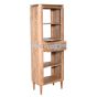 Ashgrove Acacia Wood Slim Bookcase With 1 Drawers