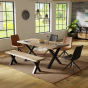 Crafted Live Edge180 Cm X Leg Dining Table