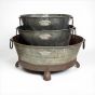 GWR Antique Set of 3 Iron Pots on Stand