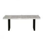 2m Reclaimed Wood Dining Table with Glass Top