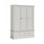 Burgundy Light Grey Triple Wardrobe
