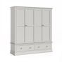 Burgundy 4 Doors Light Grey Wardrobe