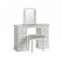 Burgundy Double Pedestal Light Grey Dressing Table by Condell/Global Home Group | Style Our Home