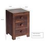Karoo Dark Mango 3 Drawer Bedside