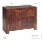 Karoo Dark Mango 3 Drawer Sideboard