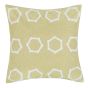 Embroidered Hexagons On Faux Linen Acid Green by Malini | Style Our Home