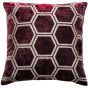 Large Hexagon Cut Velvet Aubergine by Malini | Style Our Home