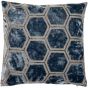 Large Hexagon Cut Velvet Blue by Malini | Style Our Home