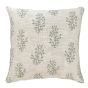 Printed Block Flower Dble Sided Cushion Green
