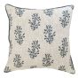 Printed Block Flower Dble Sided Cushion Grey