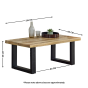 Wessex Solid Wood & Metal Coffee Table