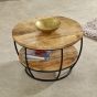 Wessex Solid Wood & Metal Coffee Table With Shelf