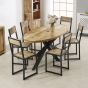 Wessex Solid Wood & Metal Oval Dining Table 6-8 Seater