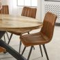 Wessex Solid Wood & Metal Oval Dining Table 6-8 Seater