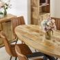 Wessex Solid Wood & Metal Oval Dining Table 6-8 Seater
