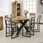 Wessex Solid Wood & Metal Oval Dining Table 6-8 Seater