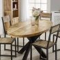 Wessex Solid Wood & Metal Oval Dining Table 6-8 Seater