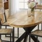Wessex Solid Wood & Metal Oval Dining Table 6-8 Seater