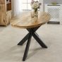 Wessex Solid Wood & Metal Oval Dining Table 6-8 Seater