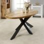 Wessex Solid Wood & Metal Oval Dining Table 6-8 Seater