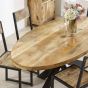 Wessex Solid Wood & Metal Oval Dining Table 6-8 Seater