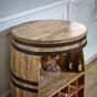 Wessex Solid Dark Wood Barrel Wine Sideboard
