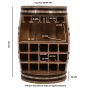 Wessex Solid Dark Wood Barrel Wine Sideboard