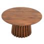 Oakhaven Slatted Mango Wood Round Coffee Table 80Cm