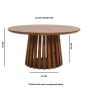 Oakhaven Slatted Mango Wood Round Coffee Table 80Cm
