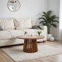 Oakhaven Slatted Mango Wood Round Coffee Table 80Cm